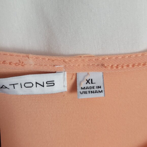 Notations Blouse NEW Peach XL NWT Dressy Feminine Workwear Pleat Metal clip BOHO - Picture 7 of 13